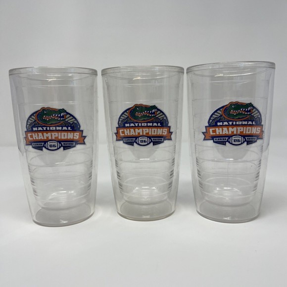 Florida Gators Football 2006 National Champions Tervis Tumbler 16 Ounce Lot of 3